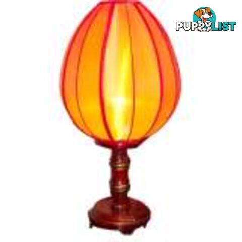 Red Bamboo Style Lamp with Lampshade