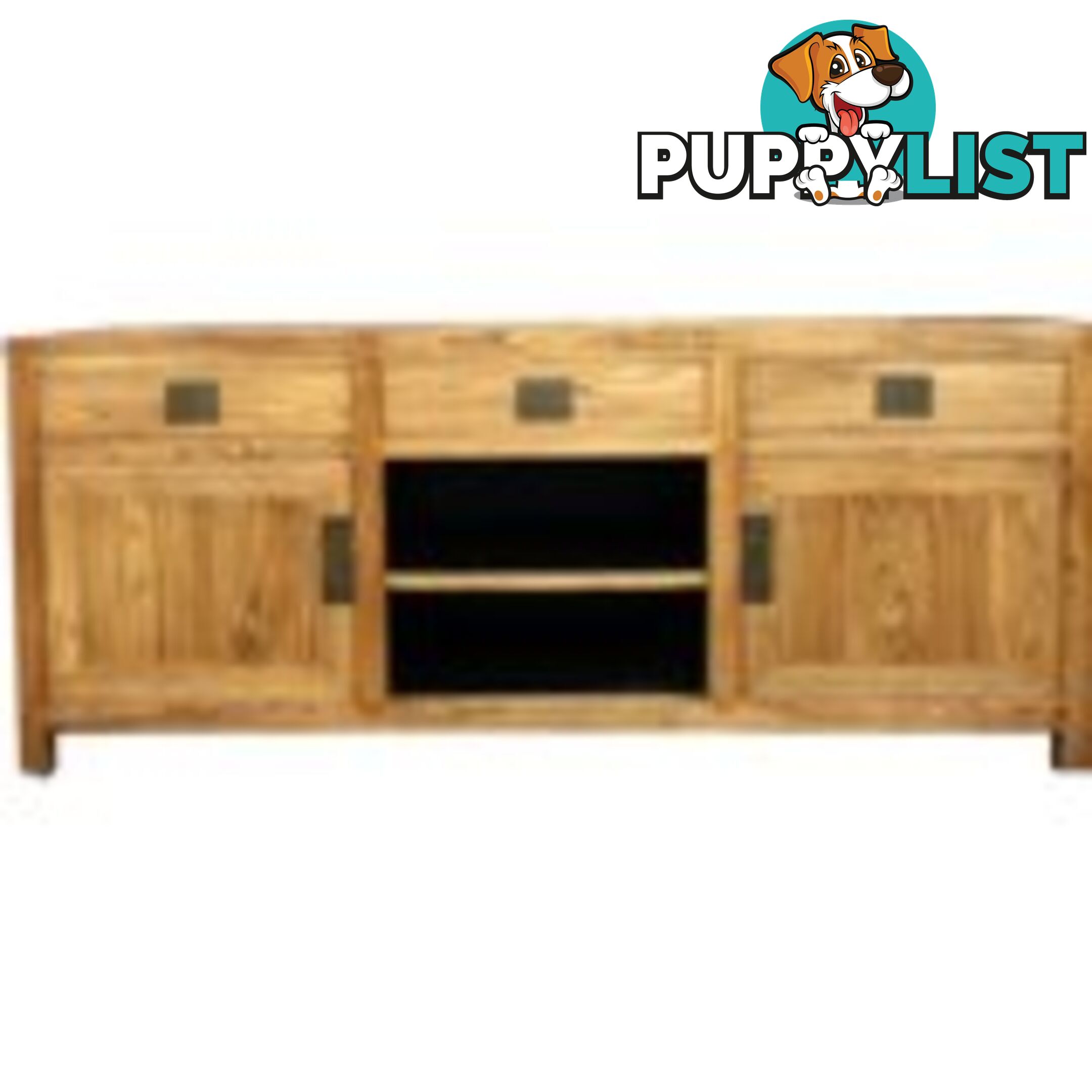 Natural Wood Low Sideboard TV Unit