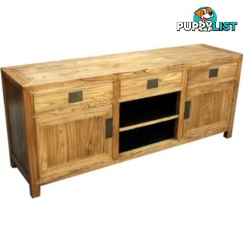 Natural Wood Low Sideboard TV Unit