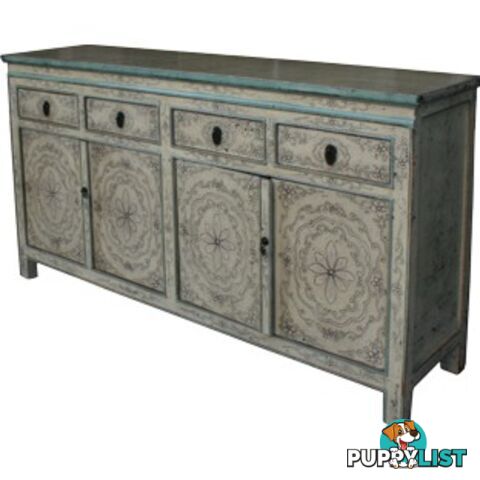 Chinese Antique Tibetan Painted Sideboard Cabinet