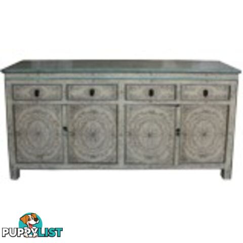 Chinese Antique Tibetan Painted Sideboard Cabinet