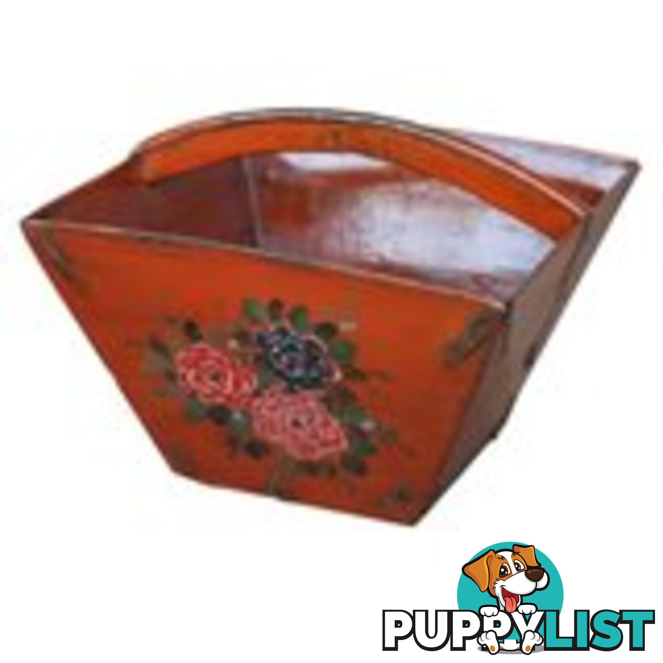 Orange Painted Chinese Rice Measure