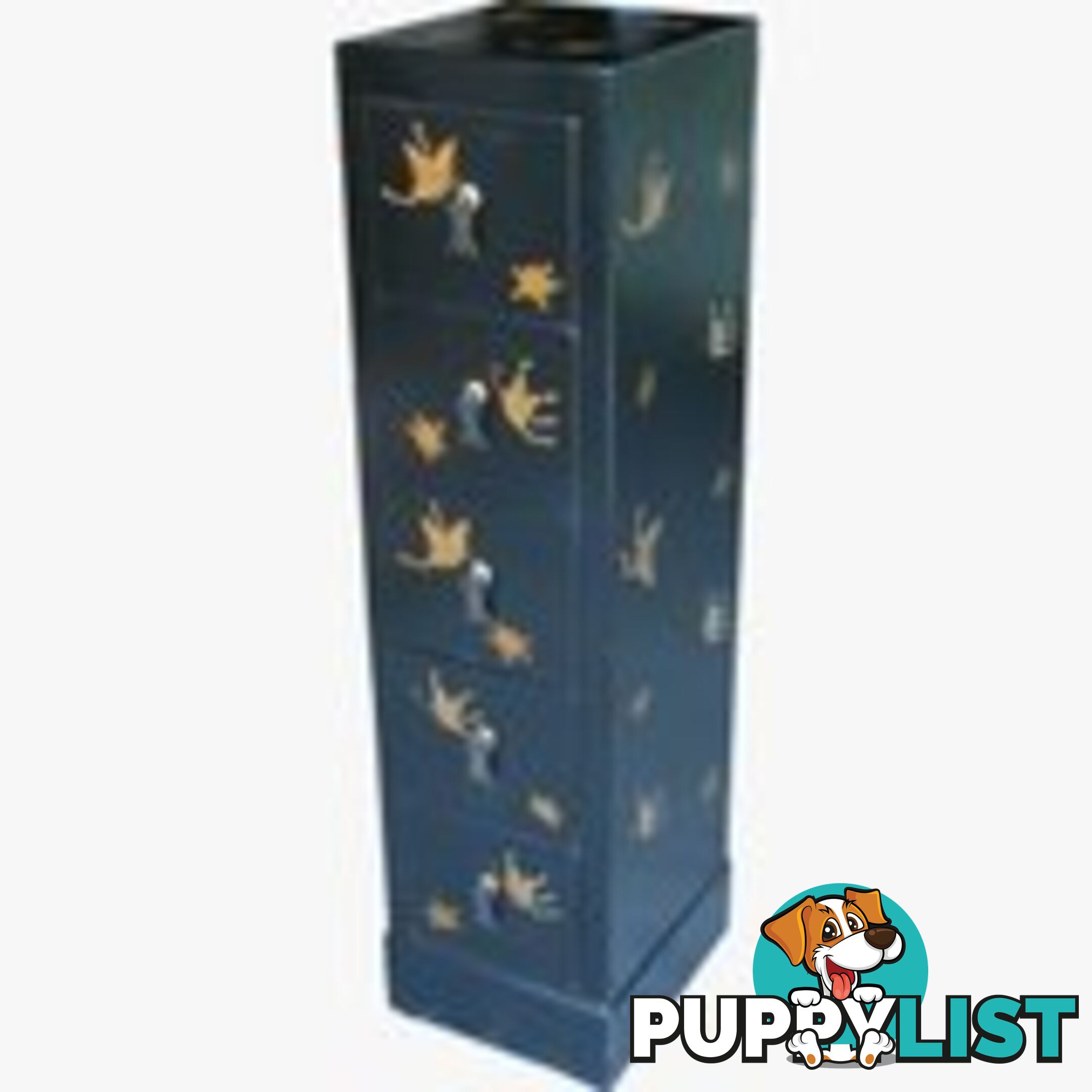 Black Chinese CD Storage Cabinet - Chest of 5 Drawers