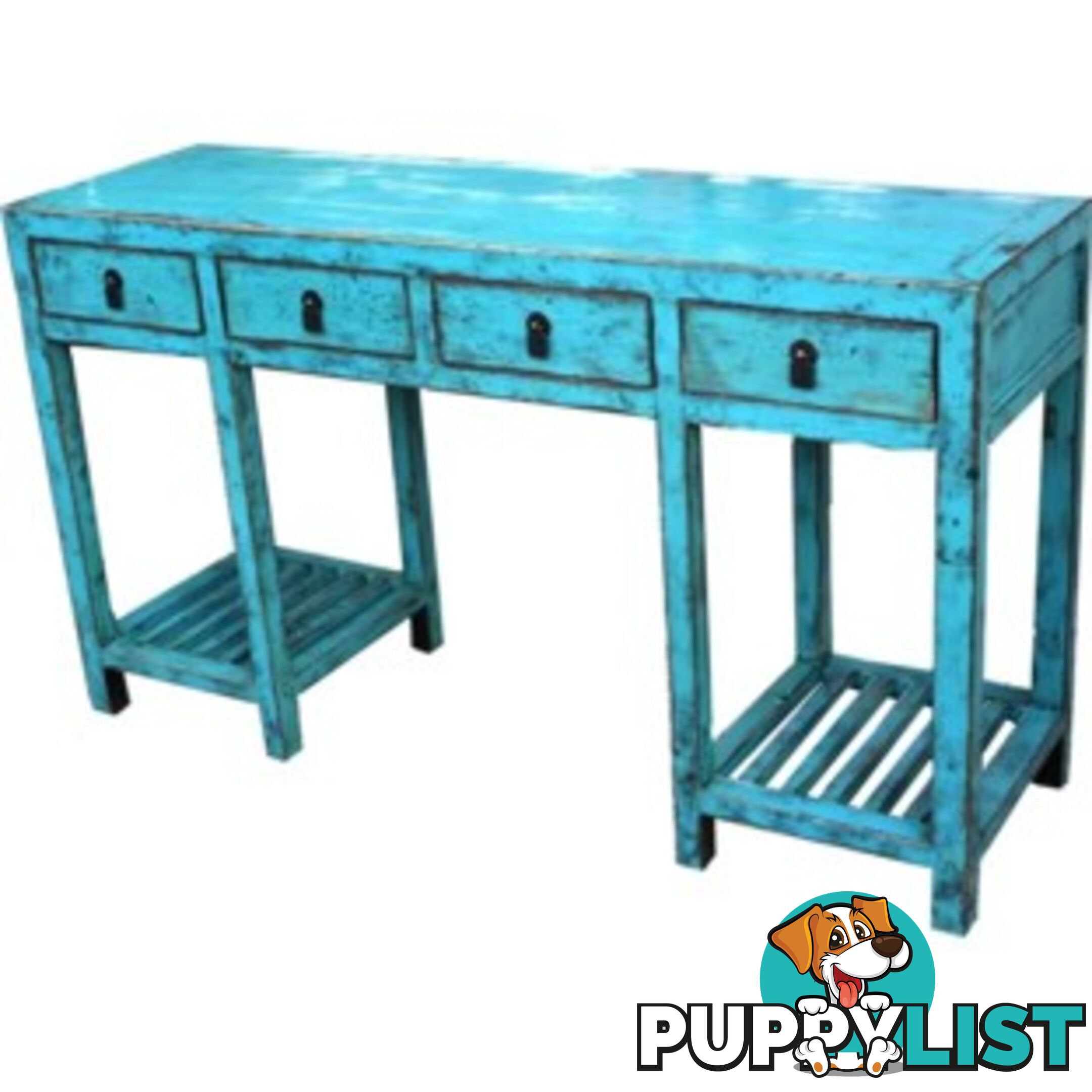 Original Mandarin Blue Chinese Scholar Table Desk