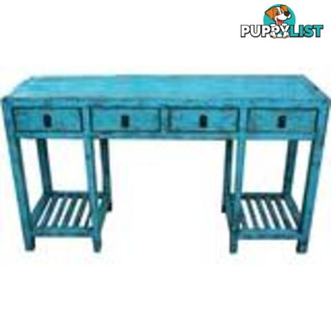 Original Mandarin Blue Chinese Scholar Table Desk