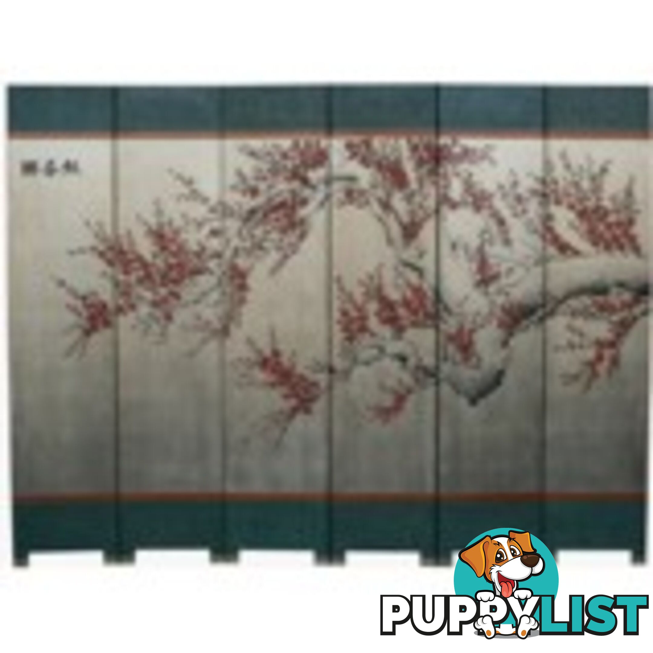 Silver Leaf Cherry Blossom Asian Room Divider Screen