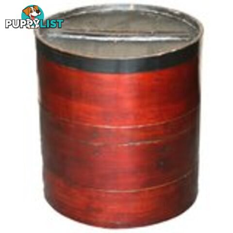 Chinese Cylindrical Wooden Hat Box