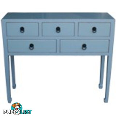 Smoky Grey Lacquer Multi Drawers Hallway Table