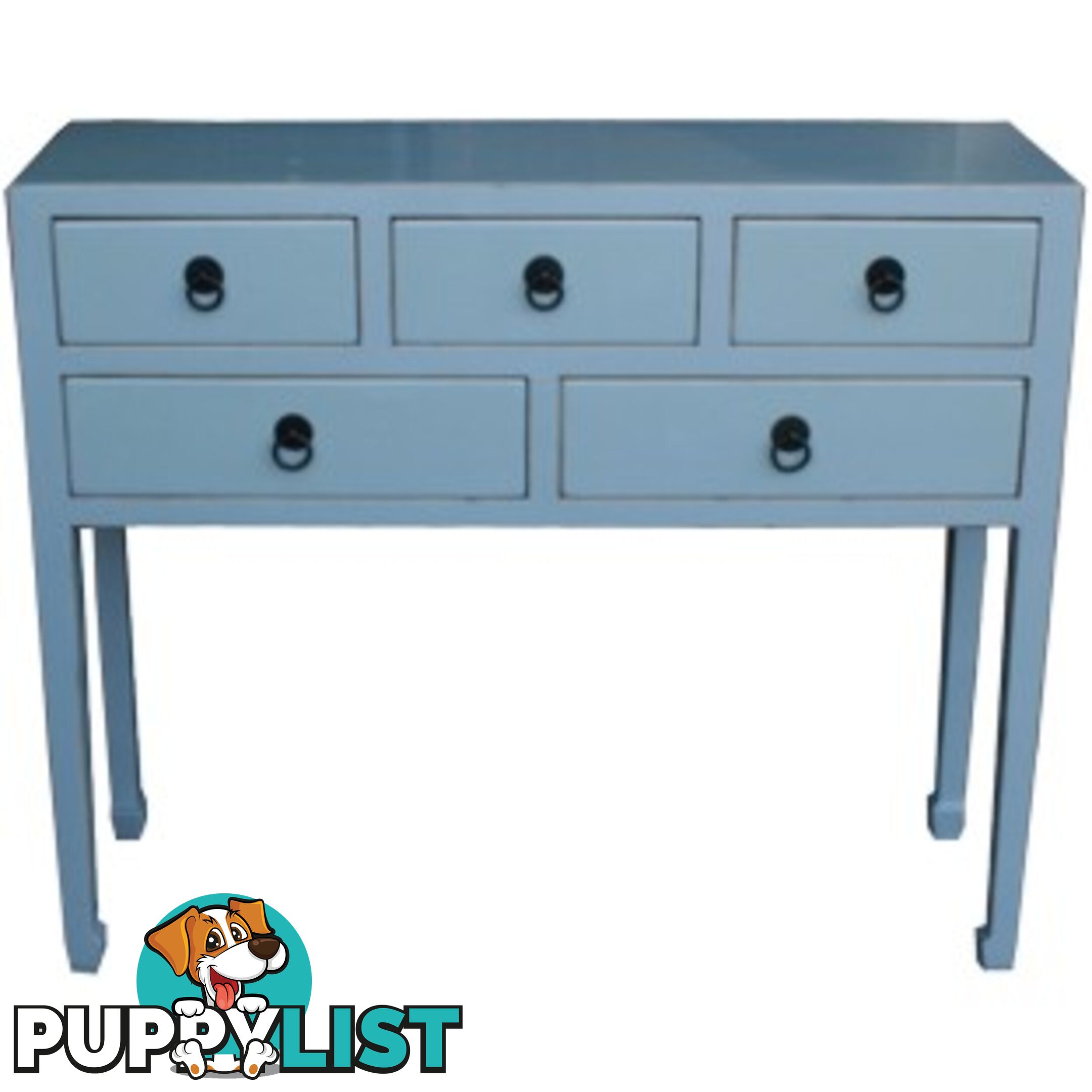 Smoky Grey Lacquer Multi Drawers Hallway Table