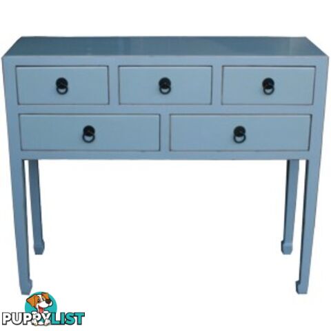 Smoky Grey Lacquer Multi Drawers Hallway Table