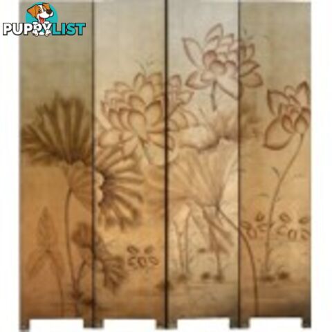 Golden Lotus Oriental Room Divider