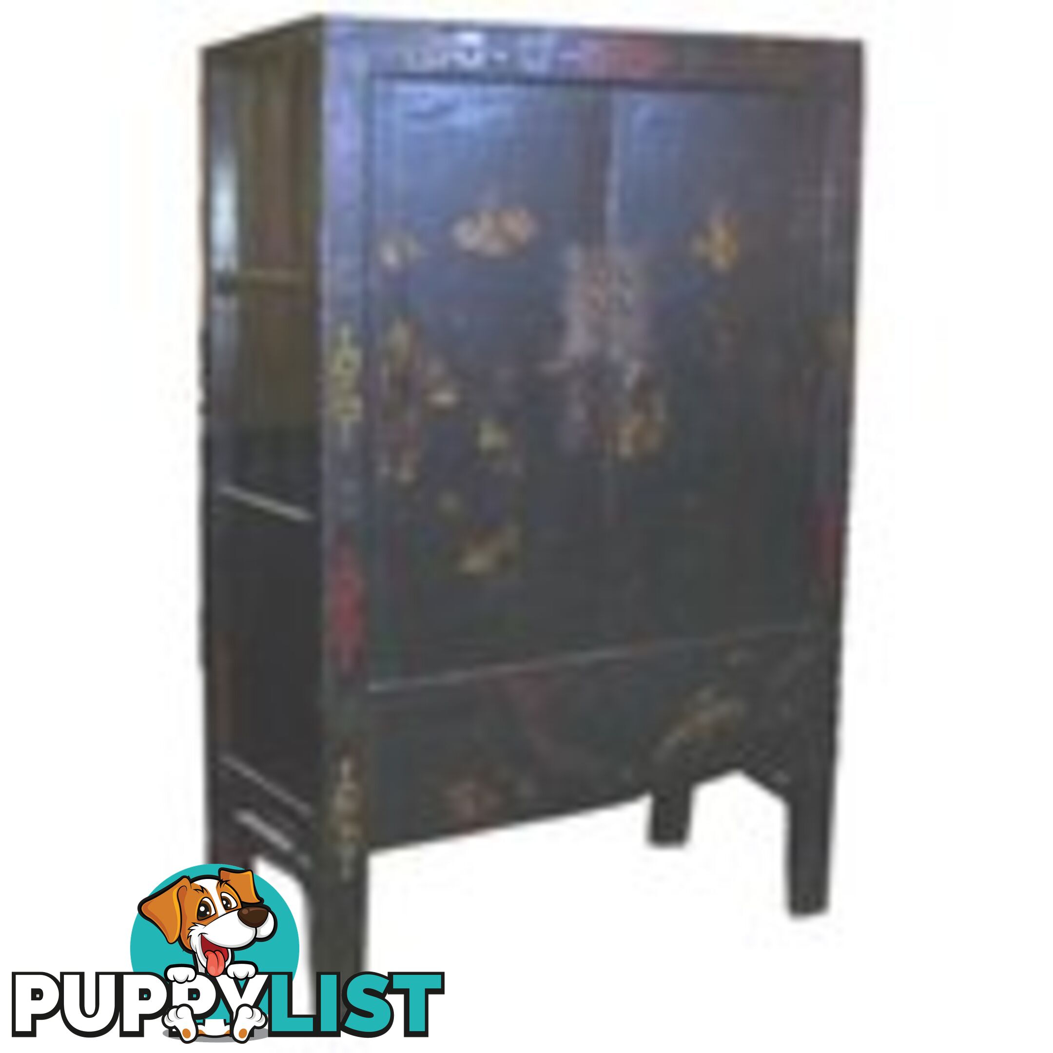 Large Original Chinese Antique Cabinet with Paintings