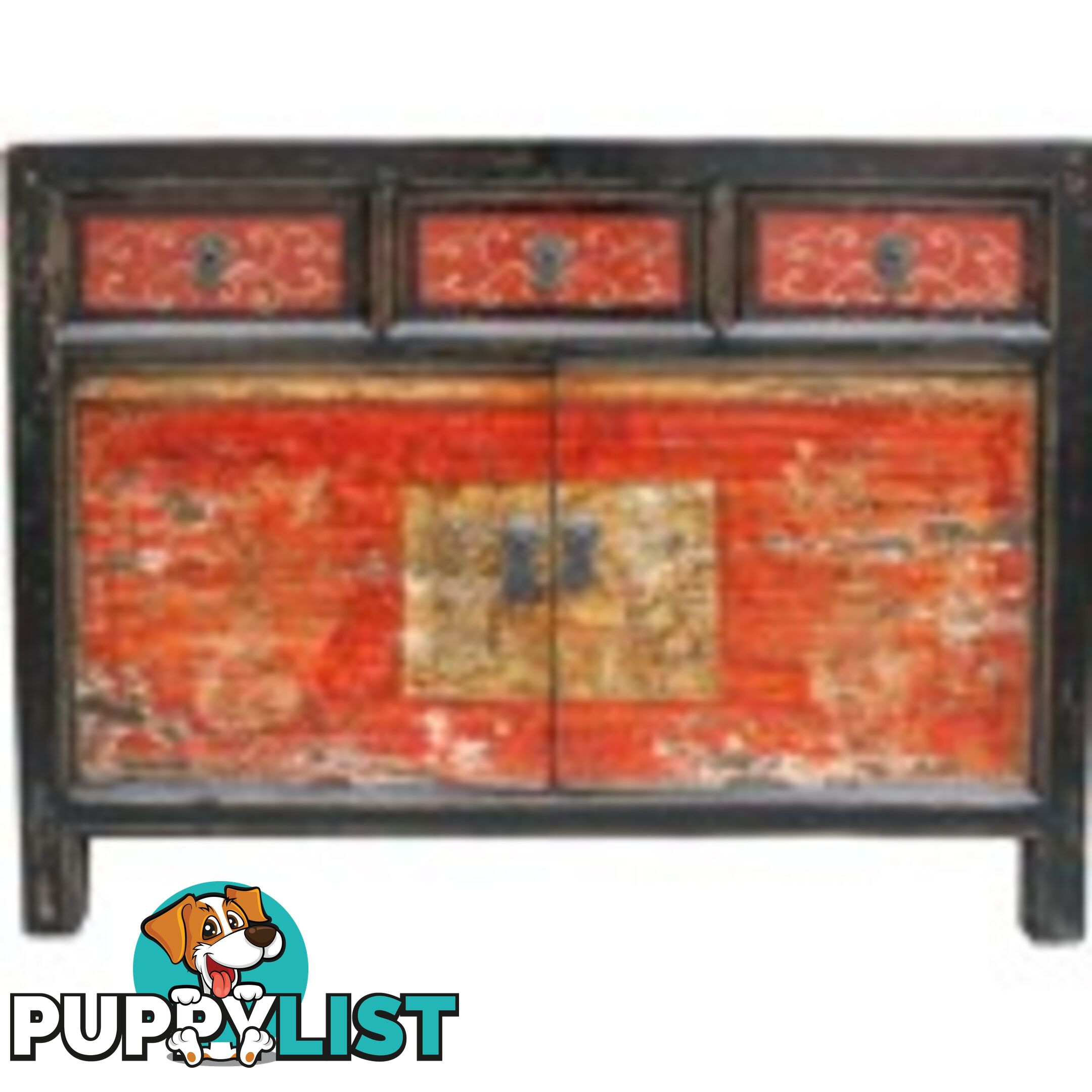 Original Mongolian Painted Sideboard