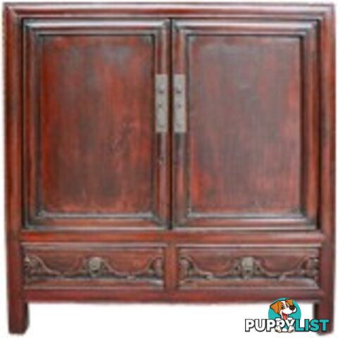 Chinese Antique Red Side Cabinet