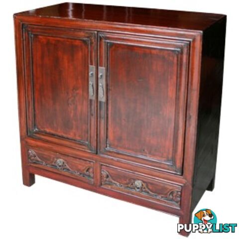 Chinese Antique Red Side Cabinet