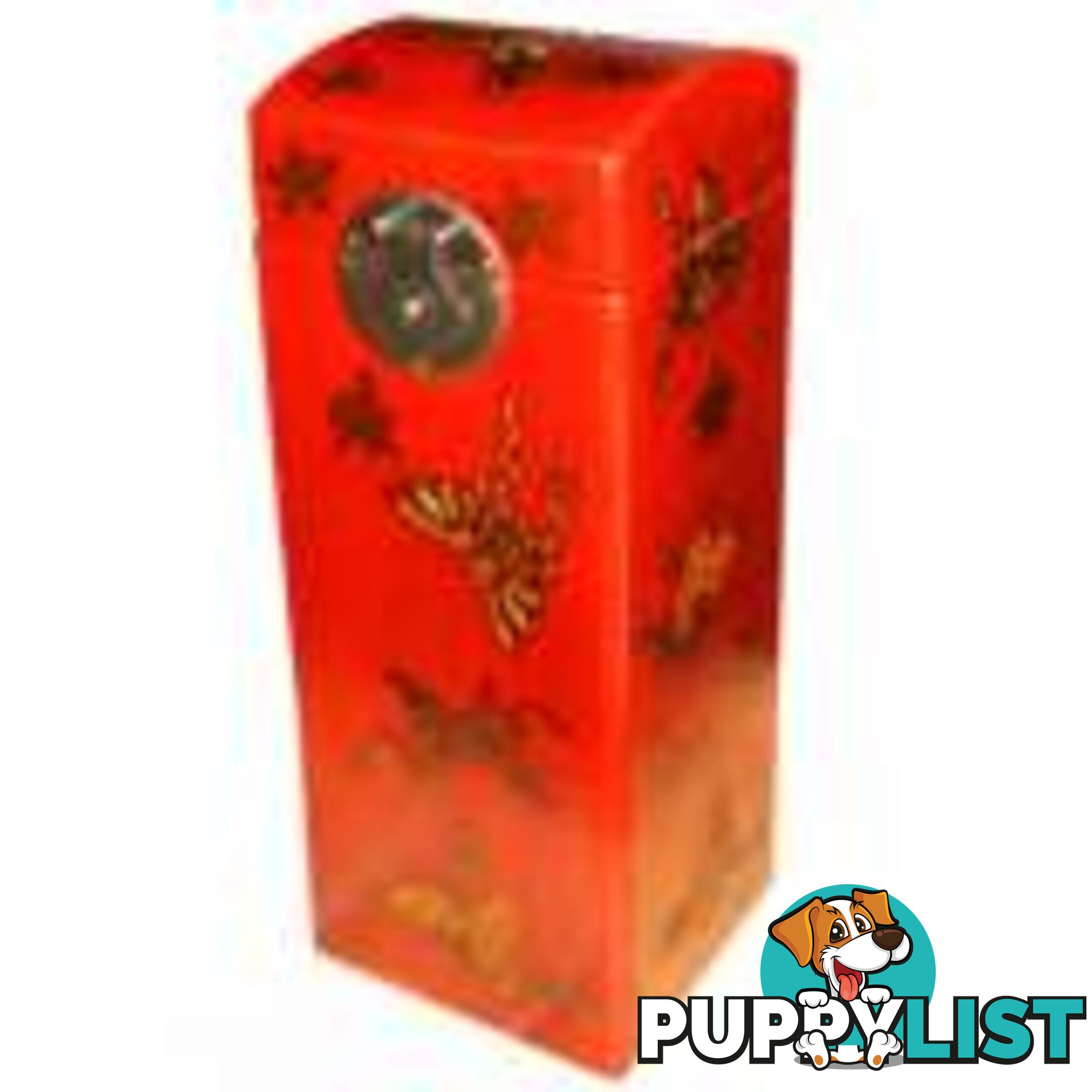 Red Chinese Wine Box with Butterflies Painting