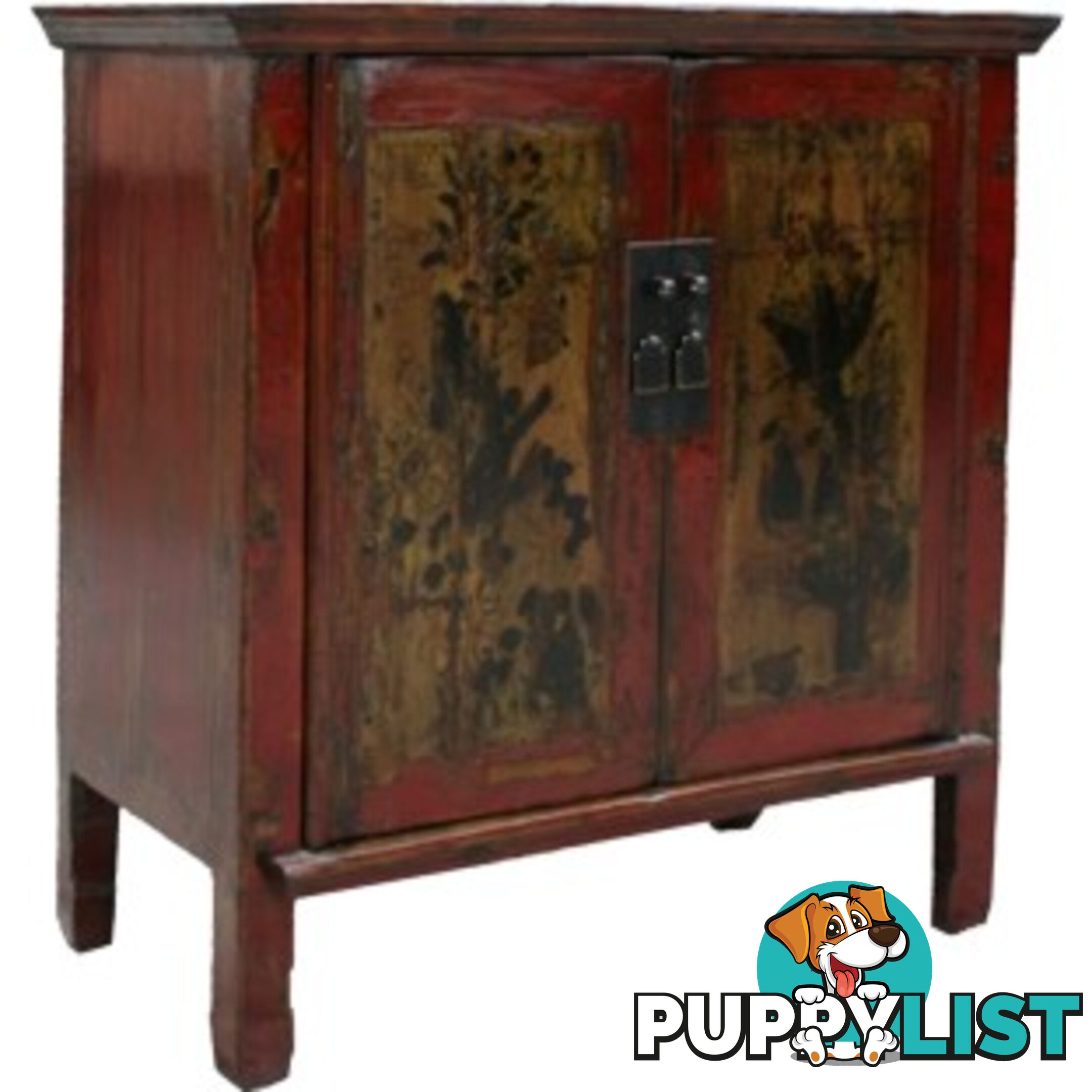 Chinese Original Red Painted Cabinet