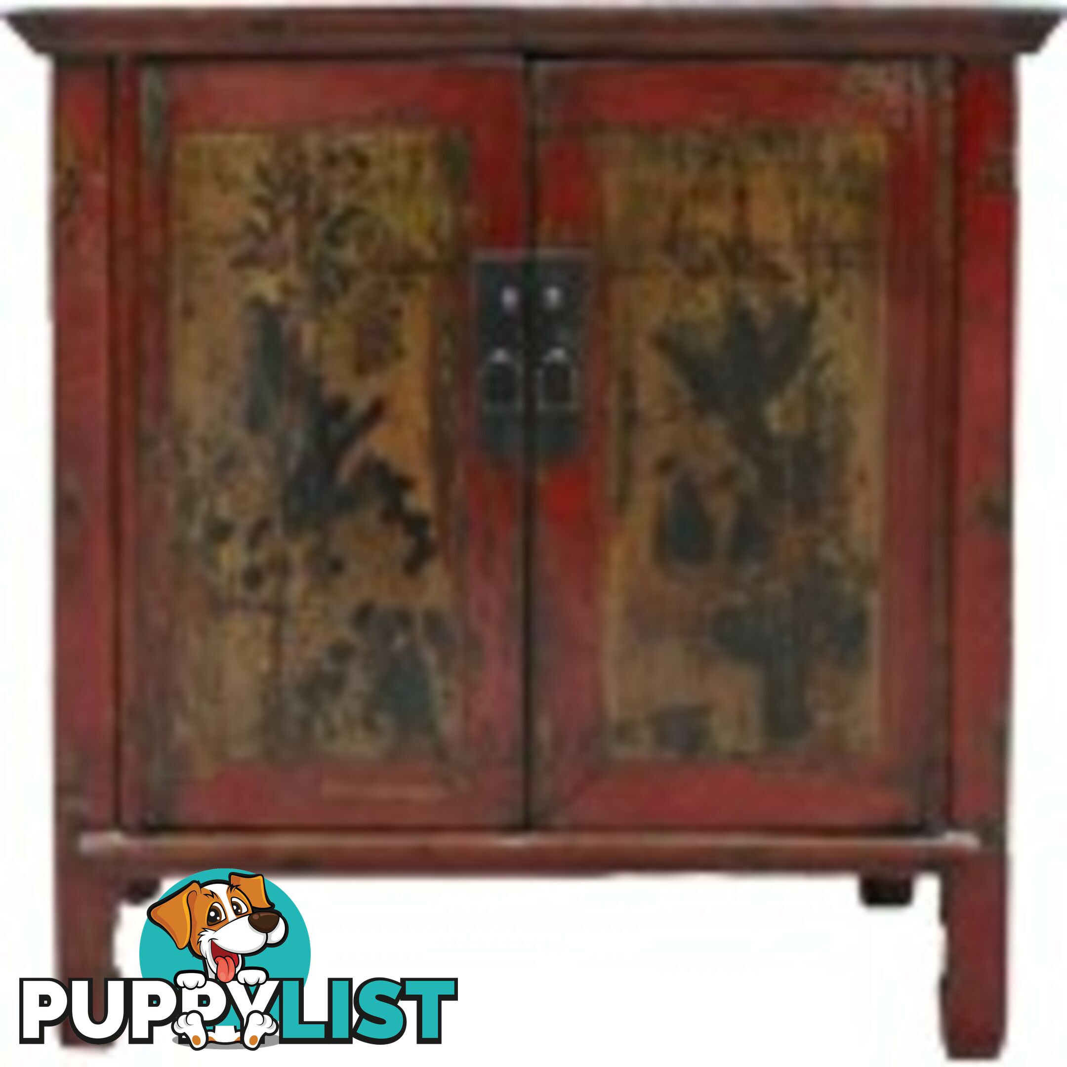 Chinese Original Red Painted Cabinet