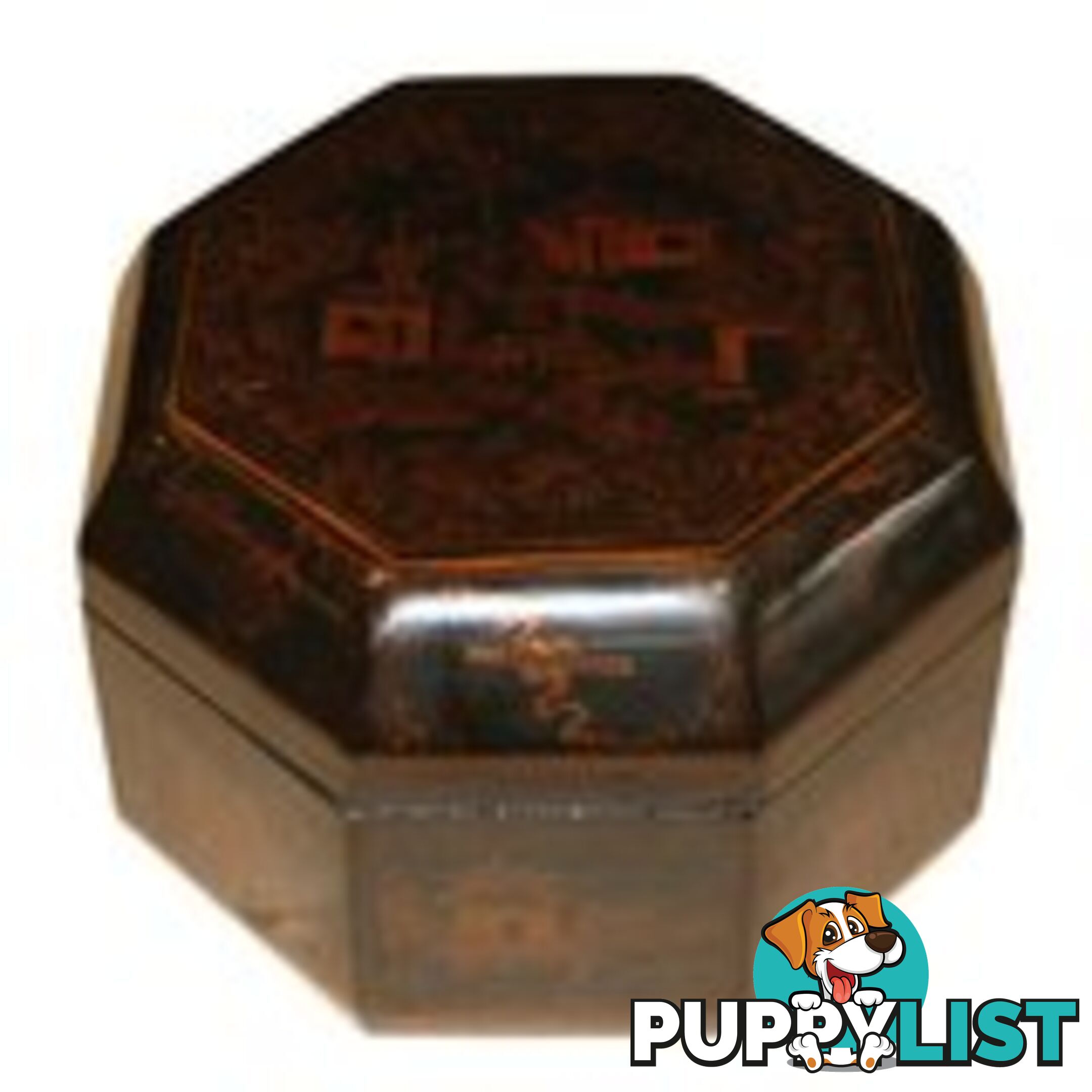 Black Chinese Antique Octagon Wood Box with Gilt Painting