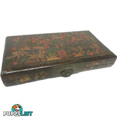 Antique Chinese Black Painted Scholar's Box