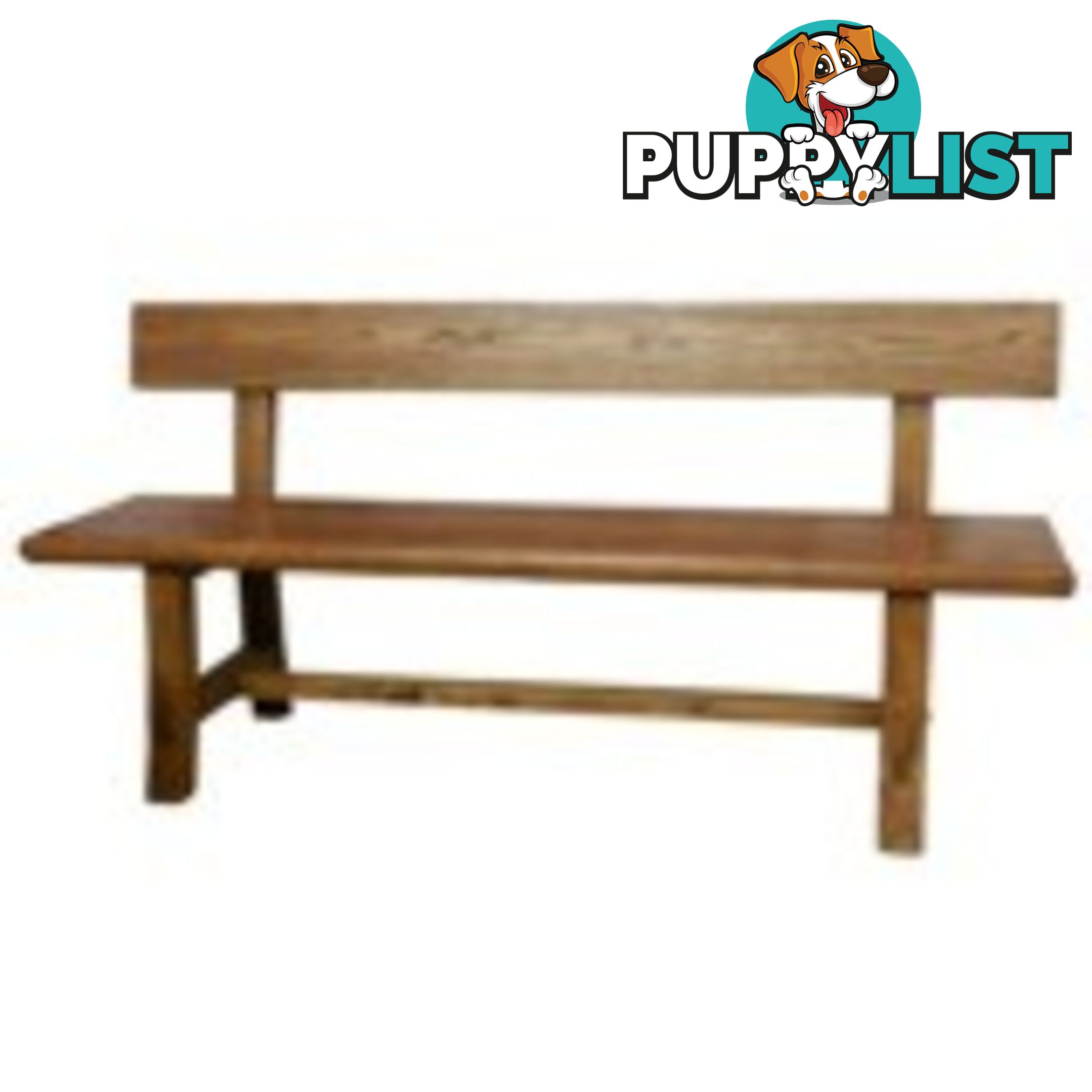 Brown Elm Chinese Bench with Back Support