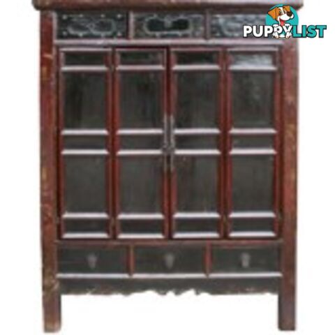 Large Original Chinese Antique Painted Wedding Cabinet