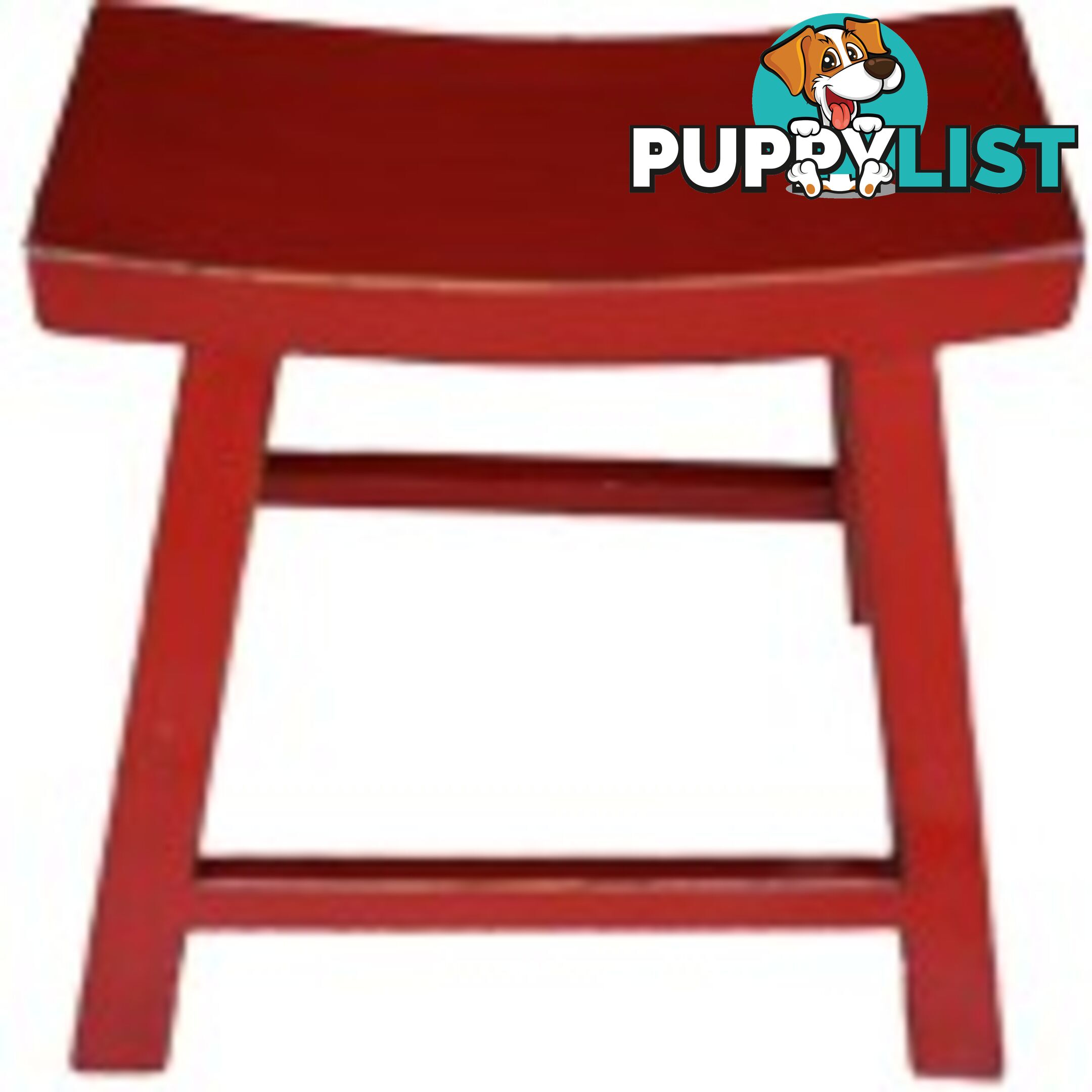 Red Country Style Oriental Farmer Stool