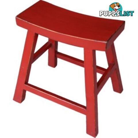 Red Country Style Oriental Farmer Stool