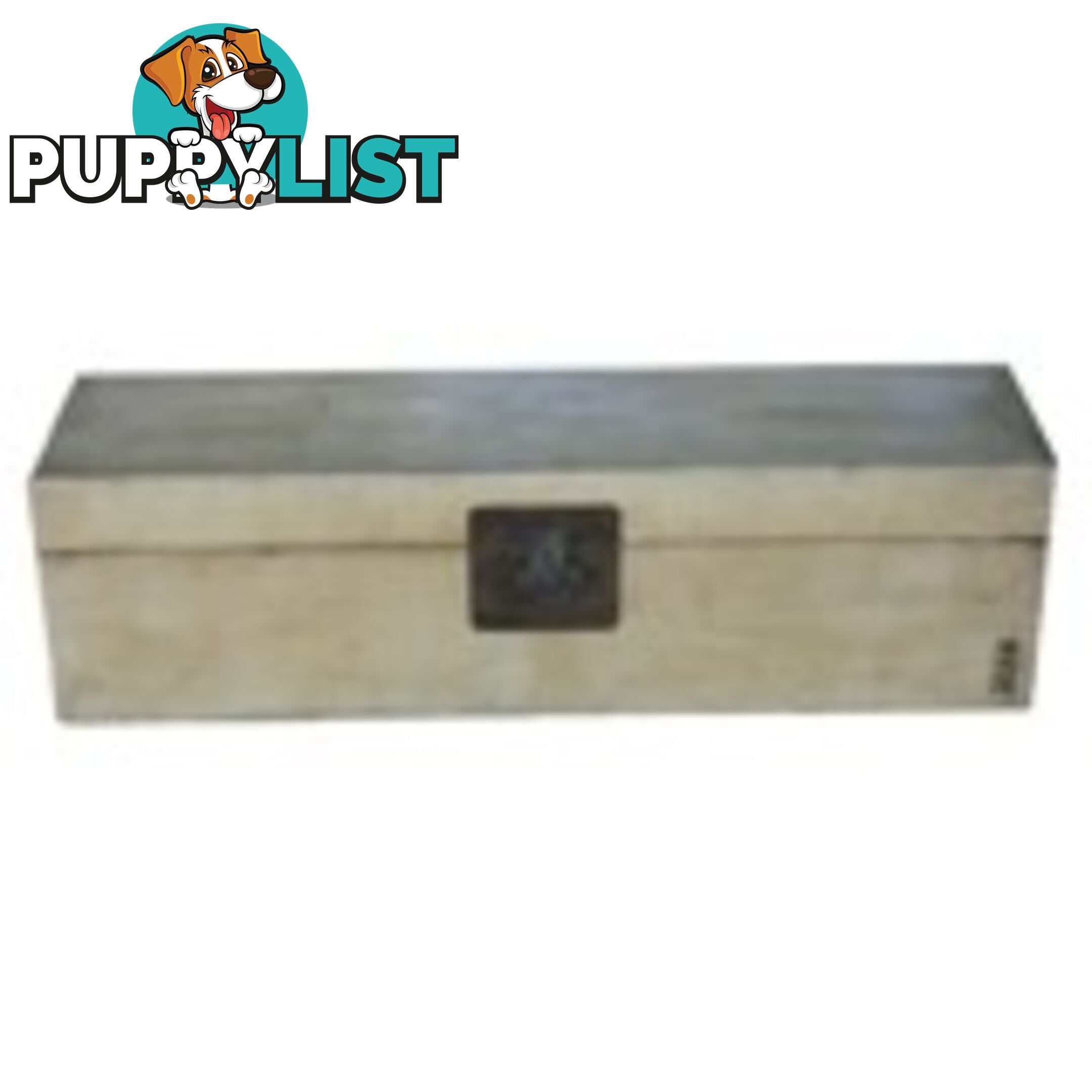 Beige Wide Leather Chest Trunk