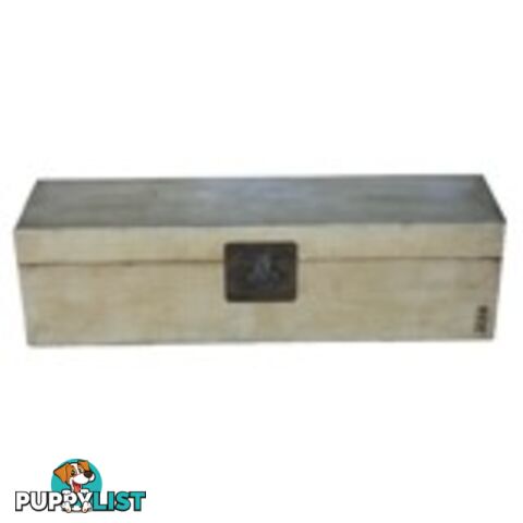 Beige Wide Leather Chest Trunk