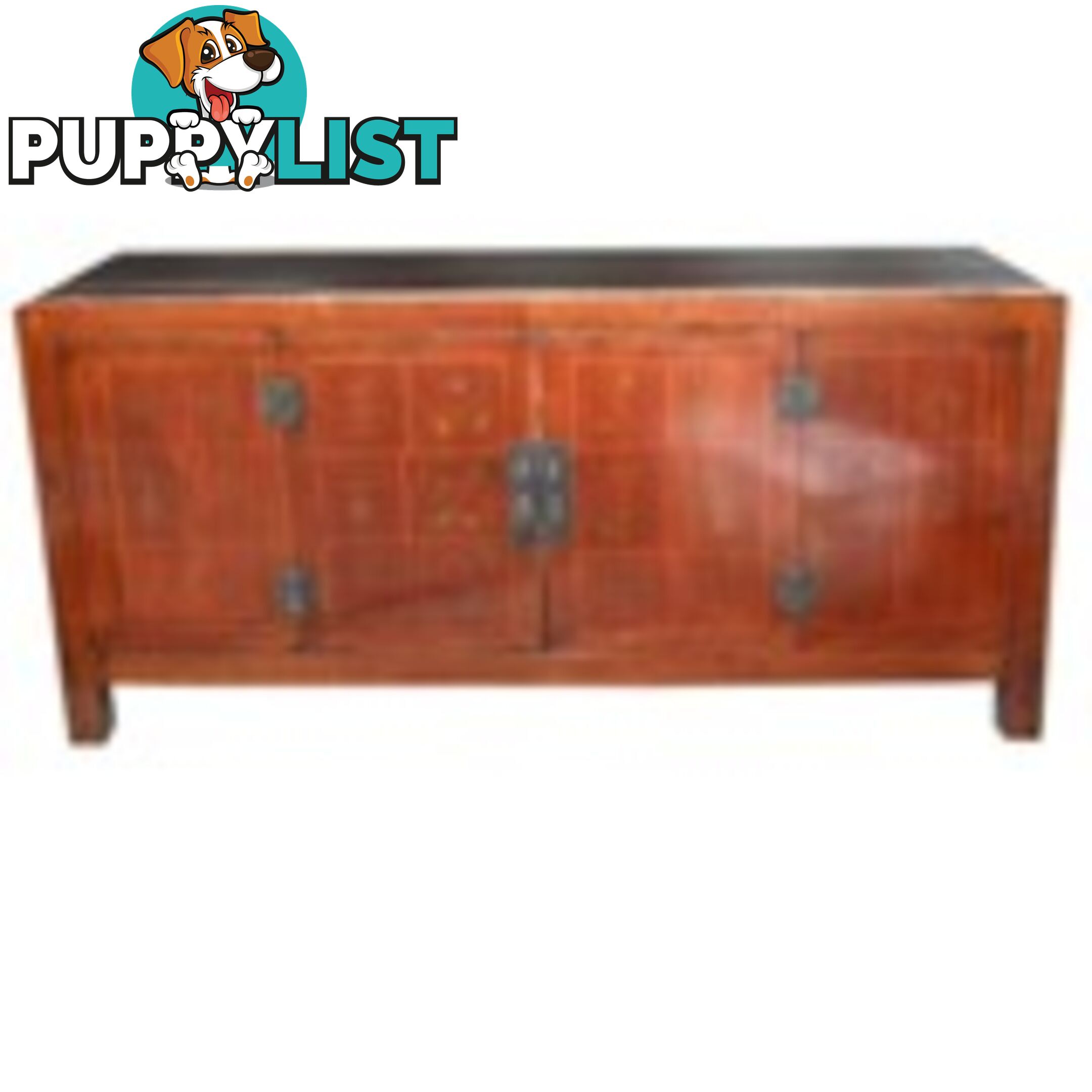 Red Painted Chinese Sideboard