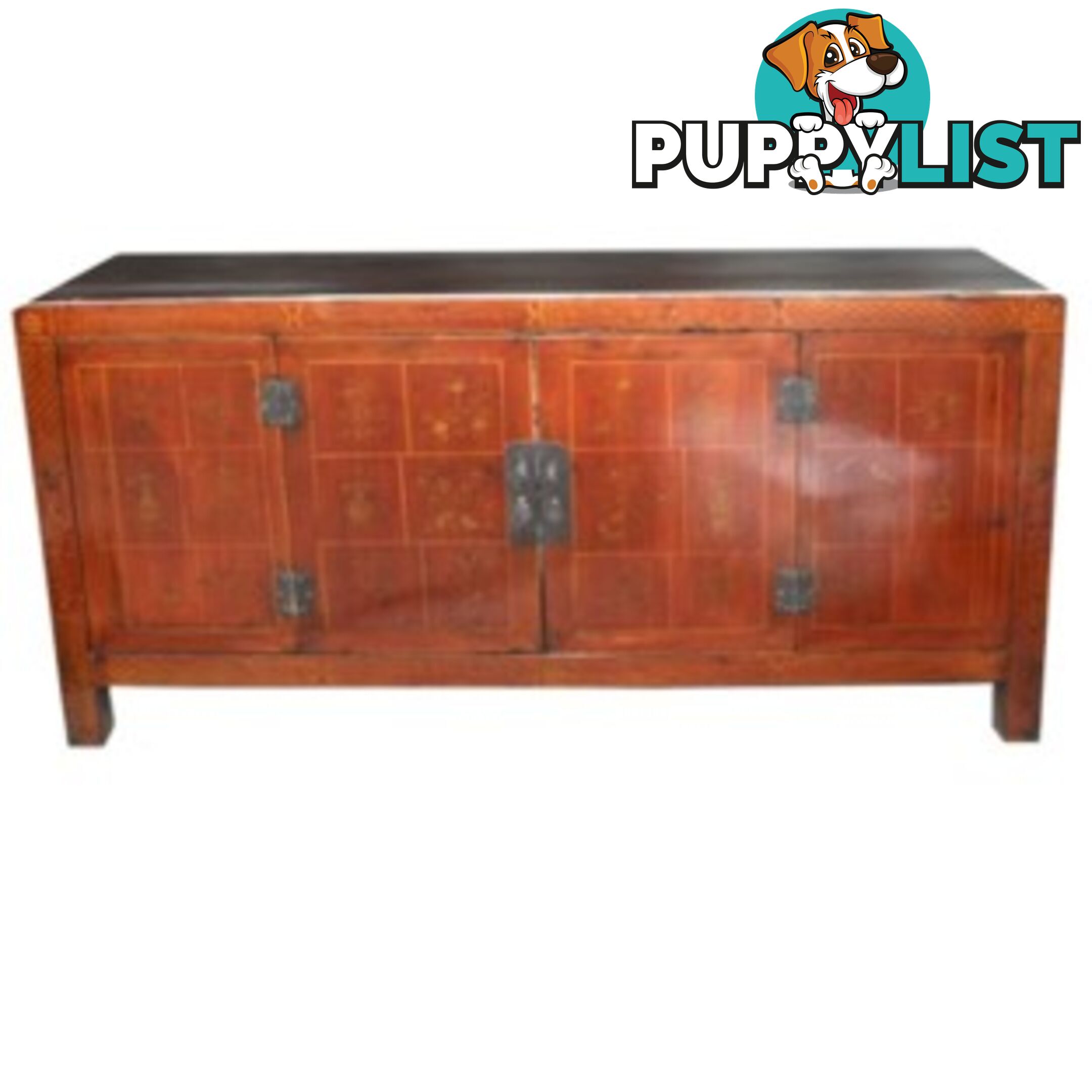 Red Painted Chinese Sideboard