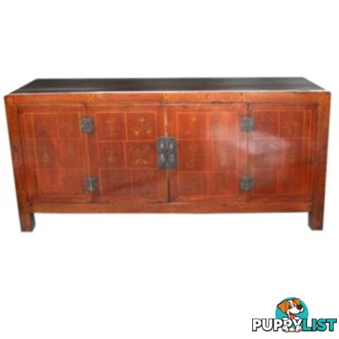 Red Painted Chinese Sideboard