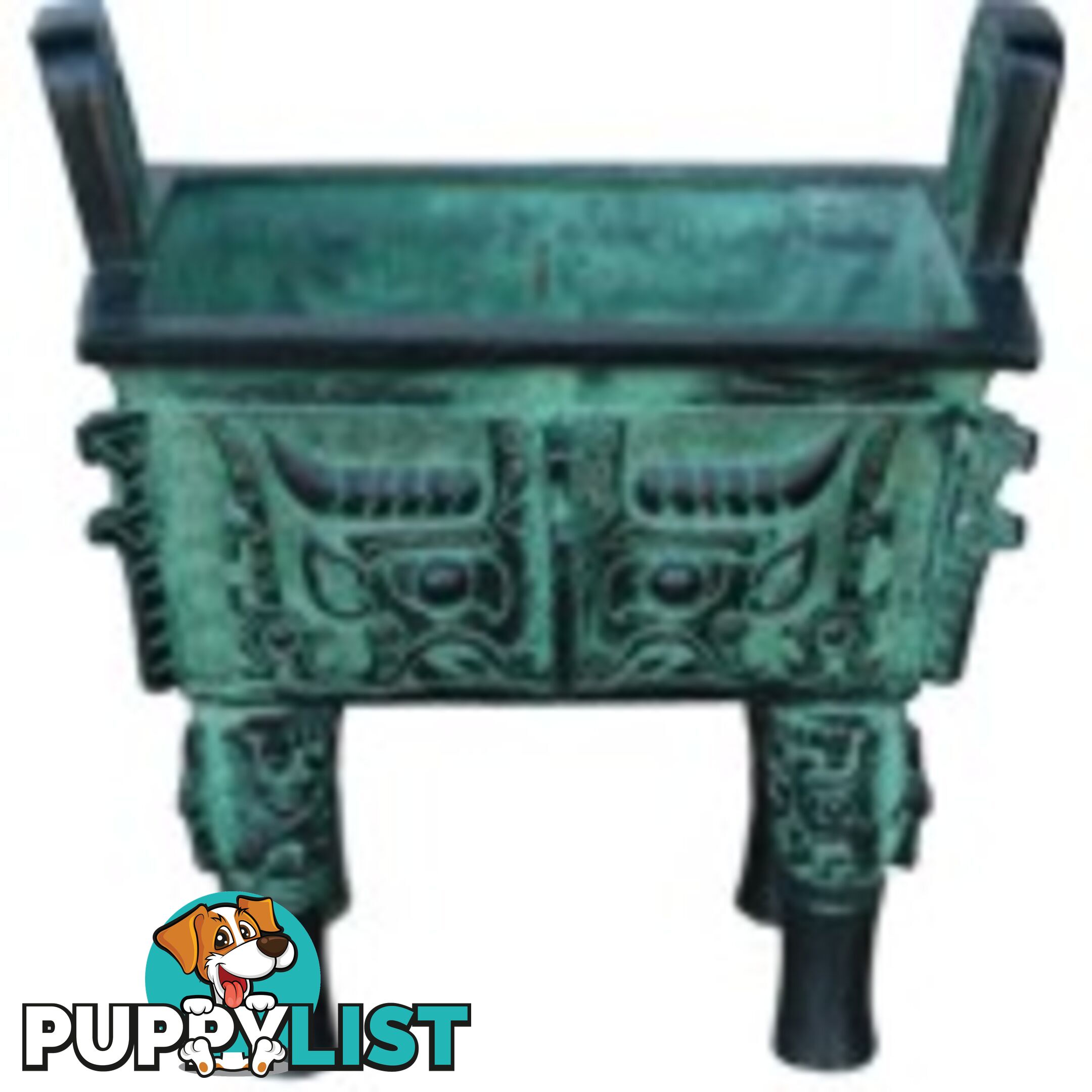 19cm Chinese Ancient Bronze Incense Burner Gluttonous Pattern