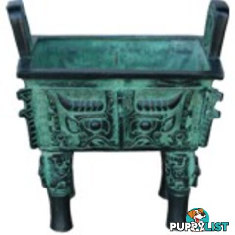 19cm Chinese Ancient Bronze Incense Burner Gluttonous Pattern