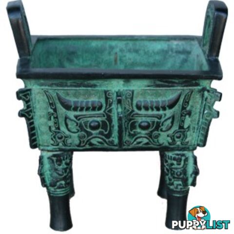 19cm Chinese Ancient Bronze Incense Burner Gluttonous Pattern