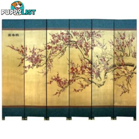 Gold Cherry Blossom Oriental Room Divider Screen