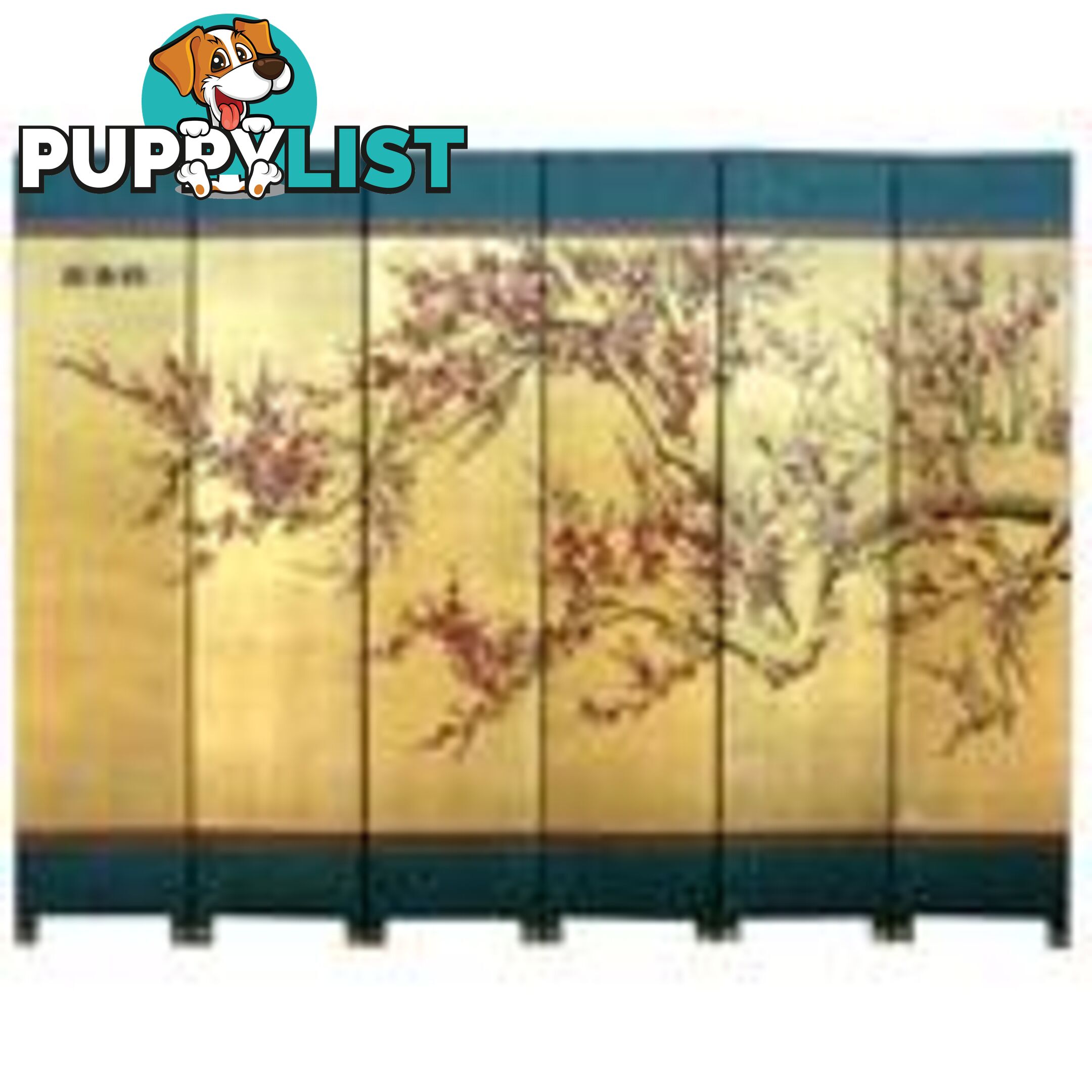 Gold Cherry Blossom Oriental Room Divider Screen