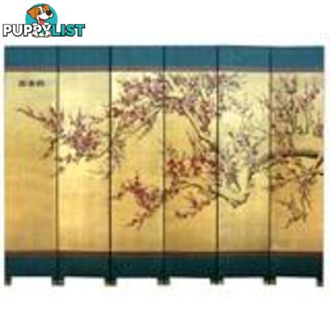 Gold Cherry Blossom Oriental Room Divider Screen