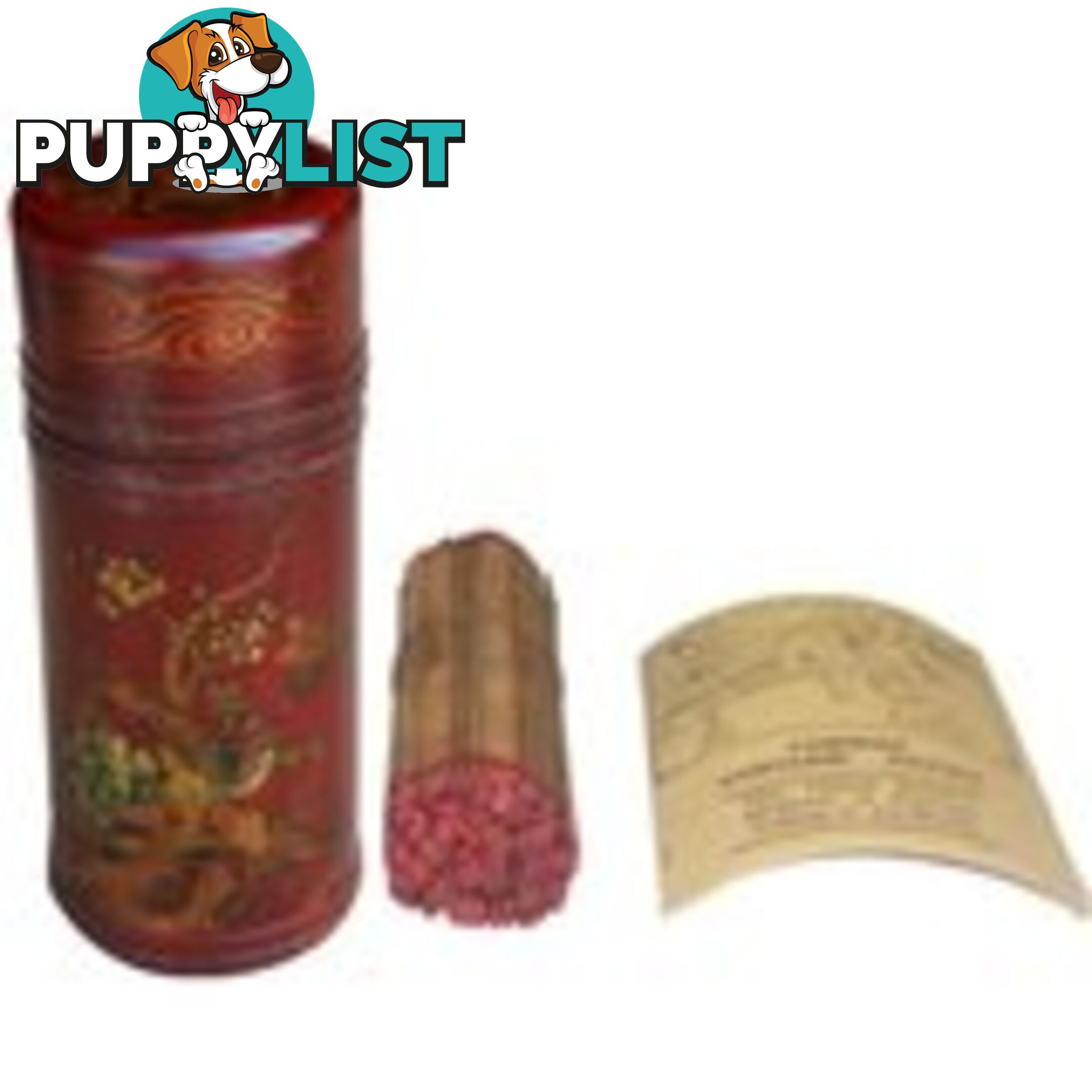 Buddhist Fortune Sticks in Red Painted Barrel Box