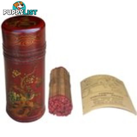 Buddhist Fortune Sticks in Red Painted Barrel Box