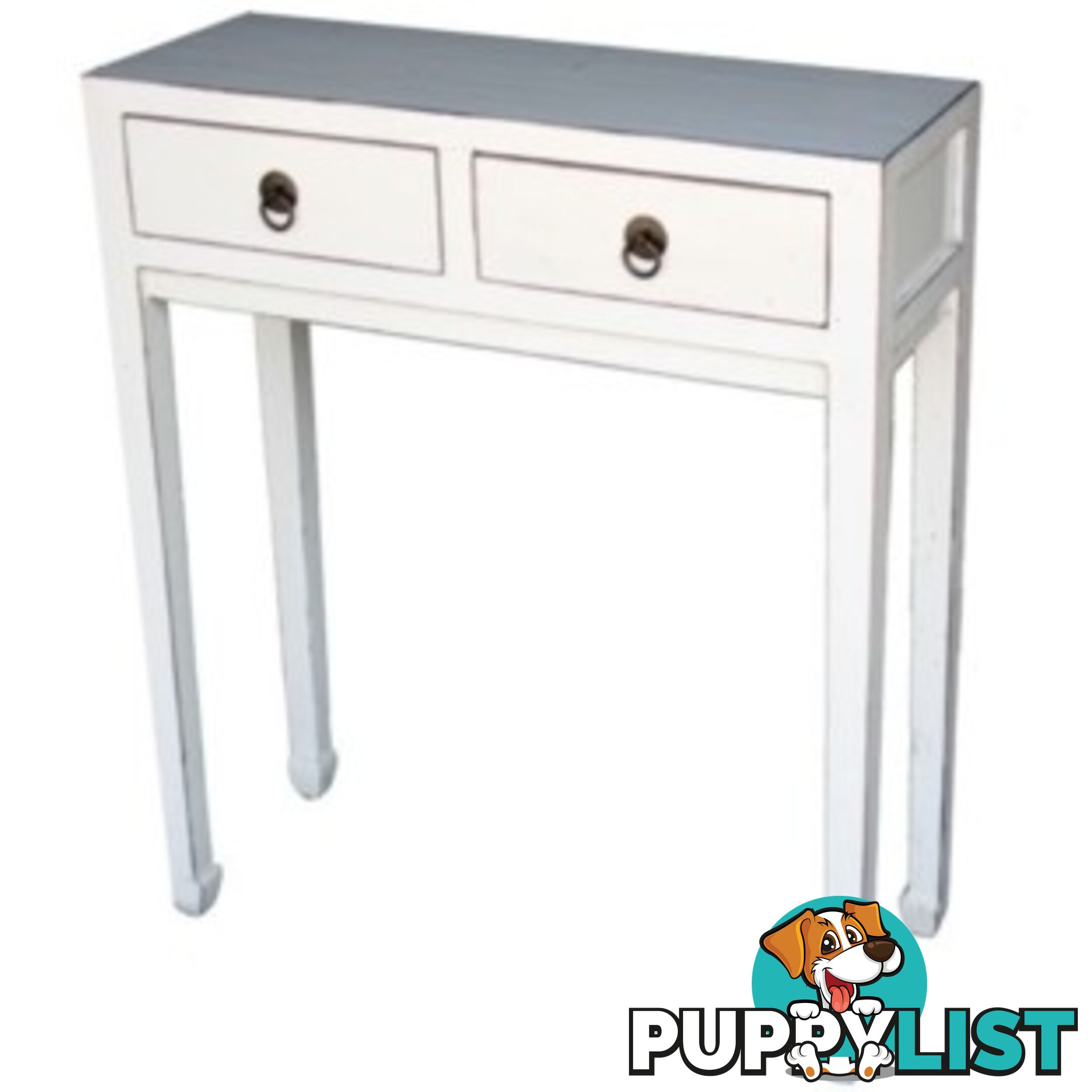 White Lacquer Asian Side Table