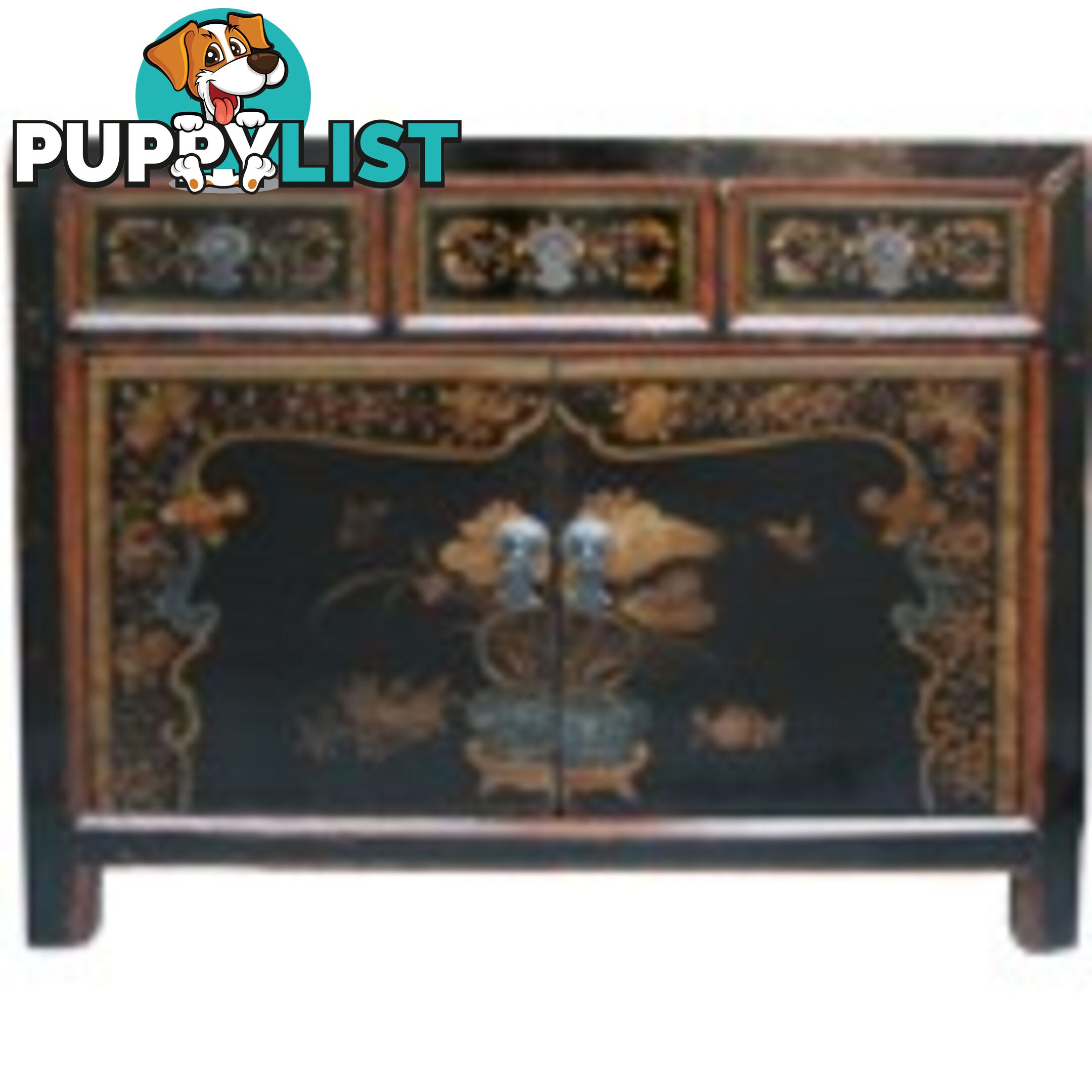 Original Mongolian Painted Sideboard