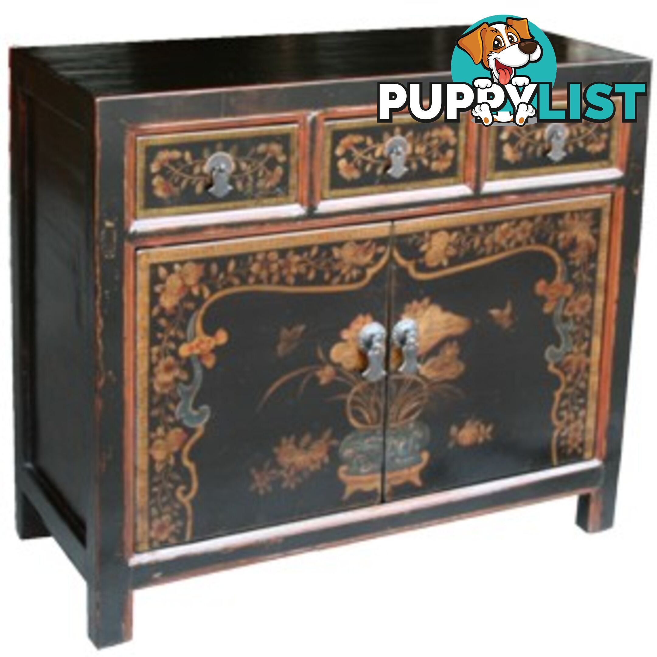 Original Mongolian Painted Sideboard