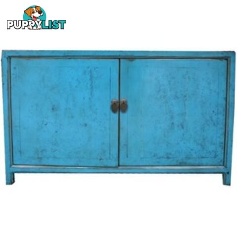 Blue Chinese Sideboard with Hidden Drawers