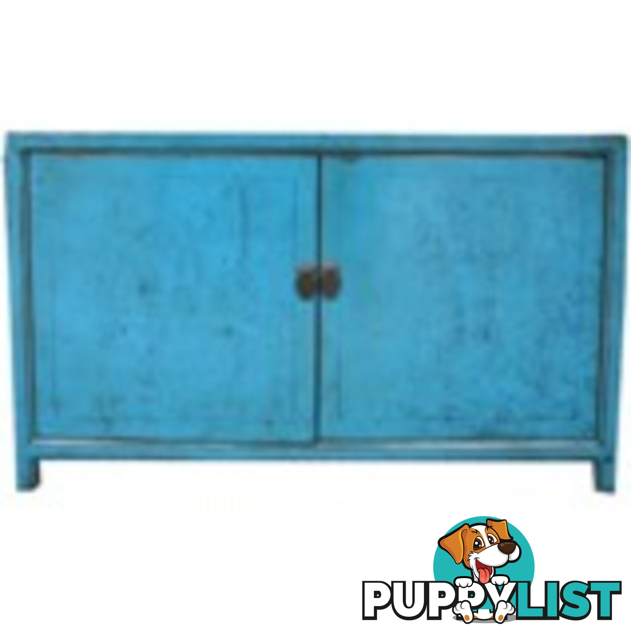 Blue Chinese Sideboard with Hidden Drawers