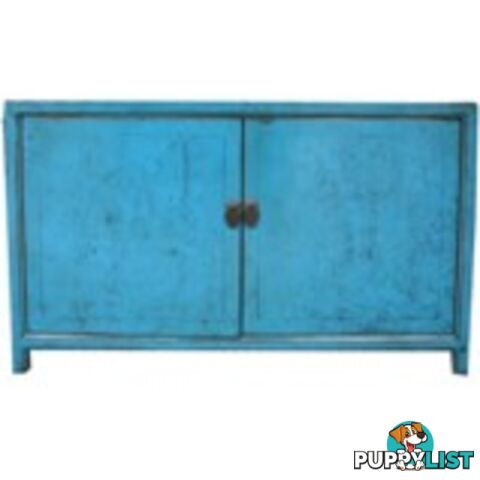 Blue Chinese Sideboard with Hidden Drawers