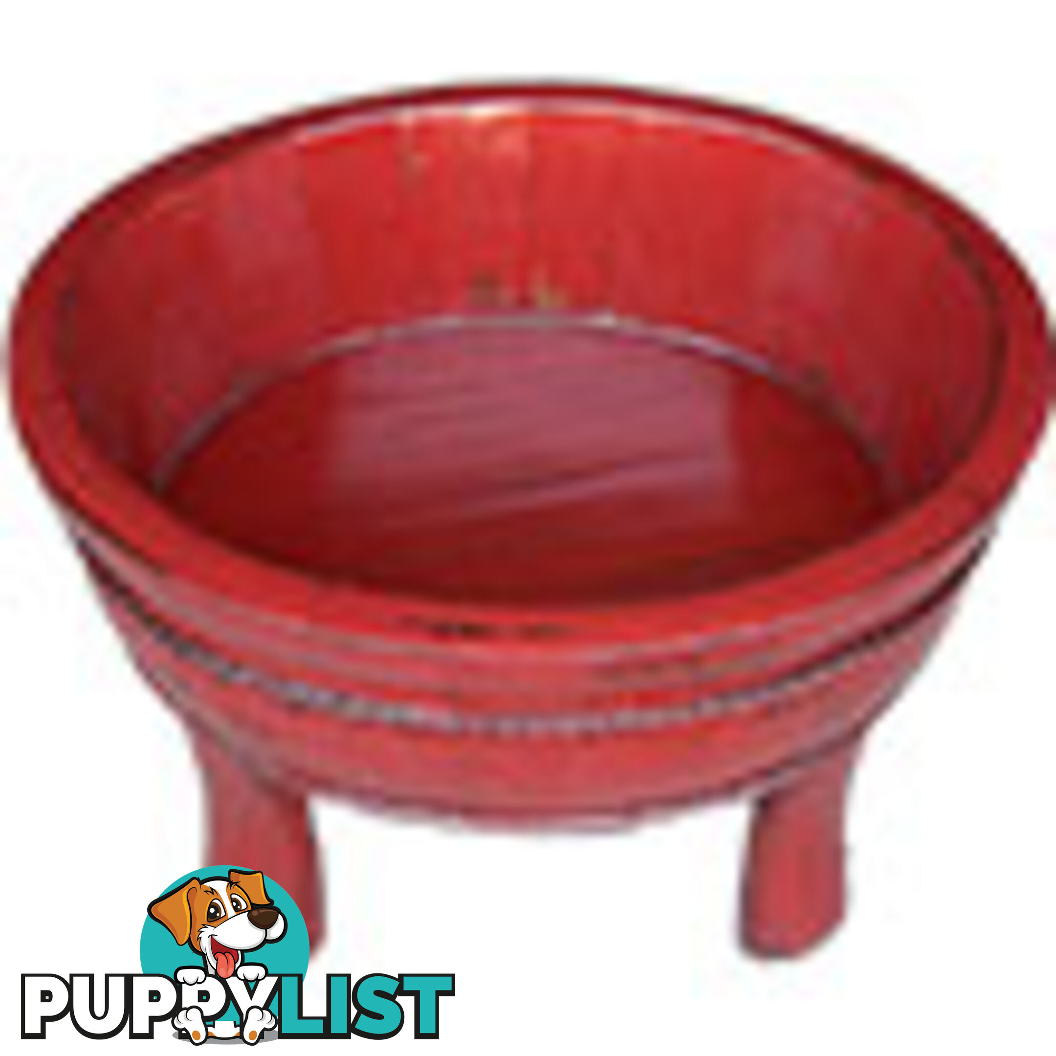 Chinese Red Lacquer Wood Water Basin with Stands