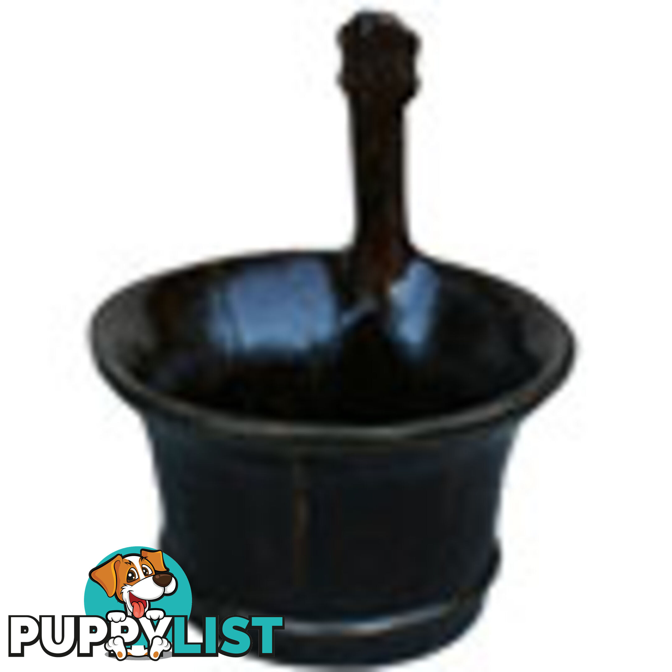 Brown Wood Water Bucket with Handle