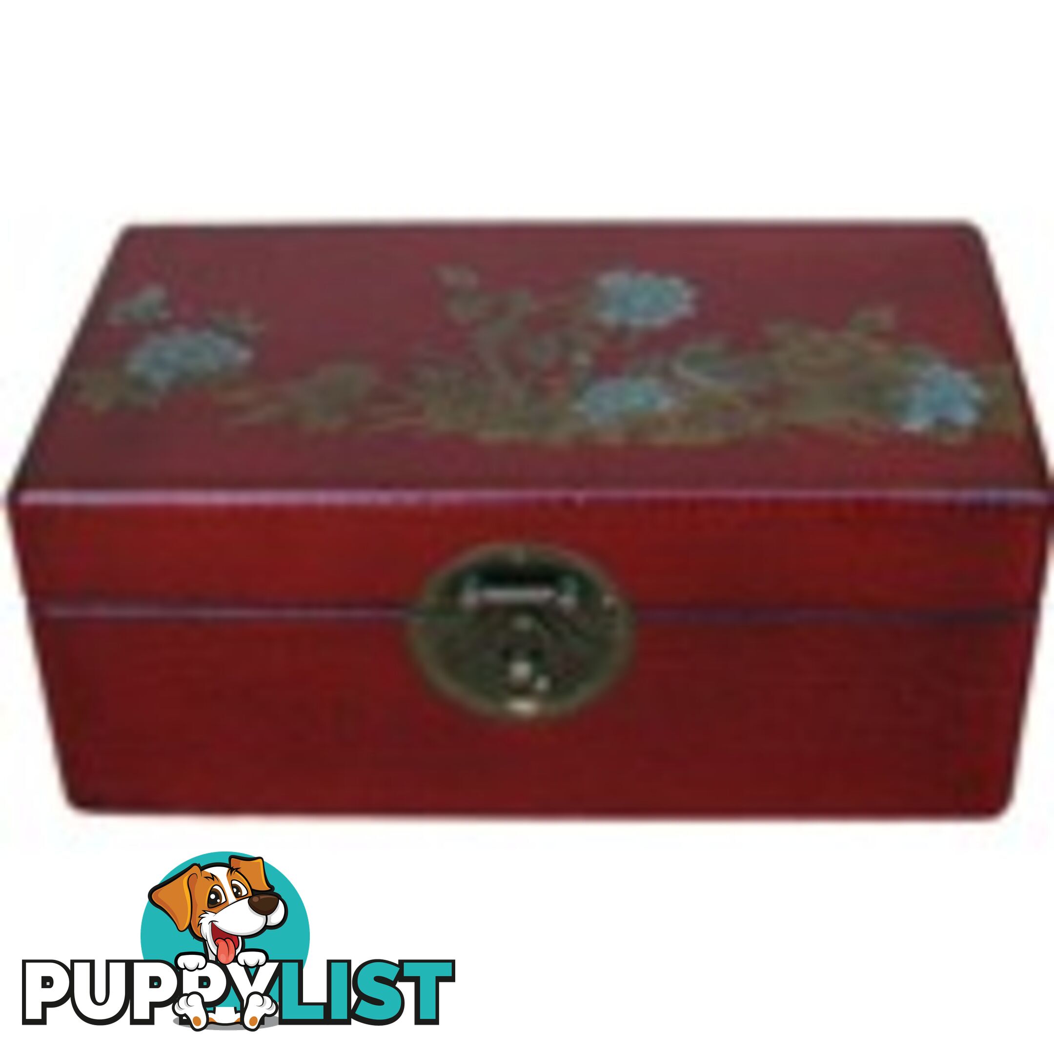 Red Flower Painted Chinese Decoration Box